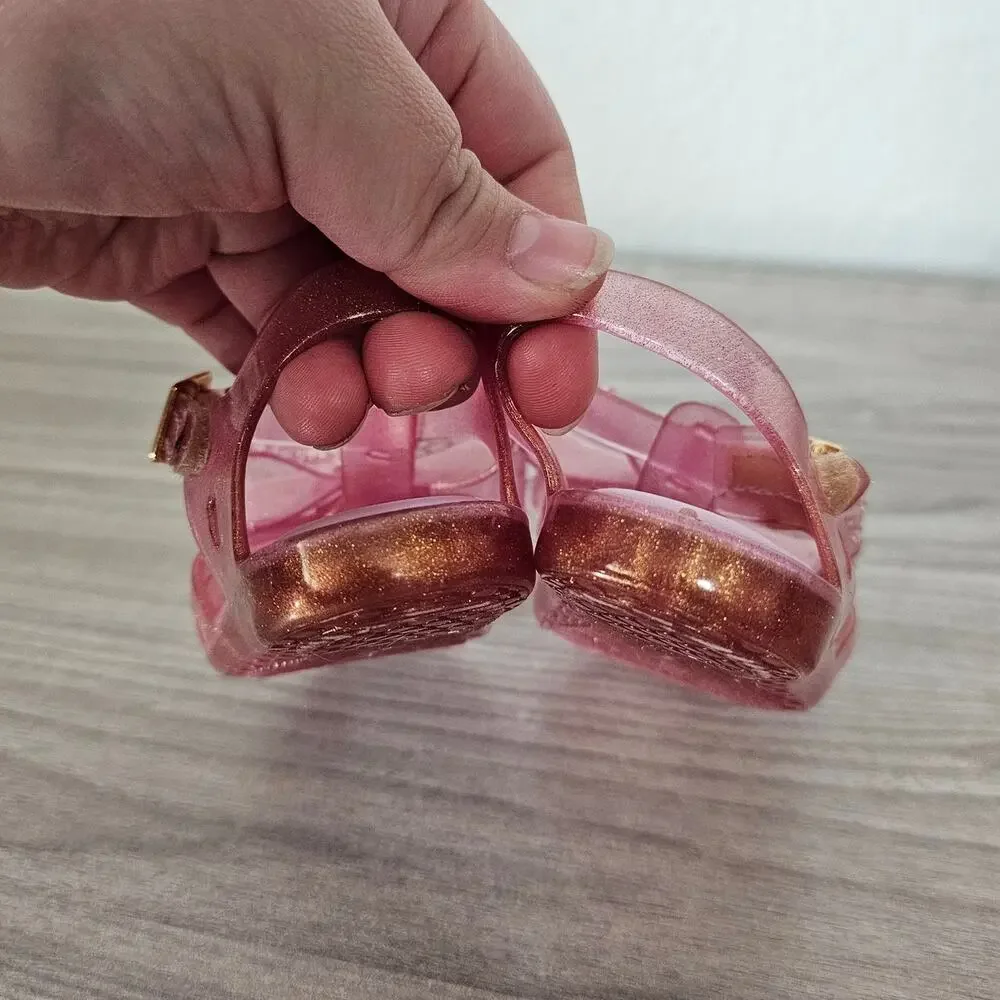 Mini Melissa Aranha ARANHA XIII Pink Glitter Big Bow Studded Toddler Kids 6